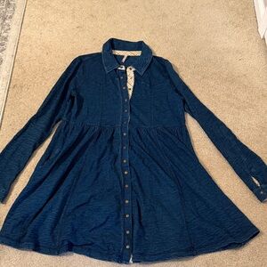 Free People Blue Long Sleeve Dress